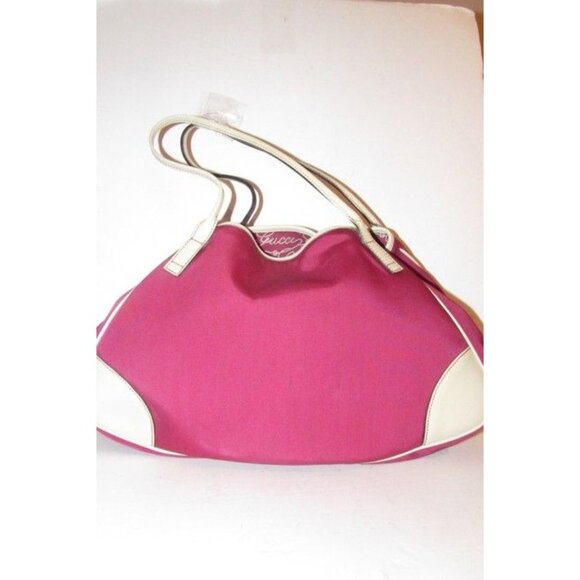 Gucci Bag "Boulevard" Pink Satchel Bubblegum Canvas Leather Tote w Logo - Picture 8 of 11